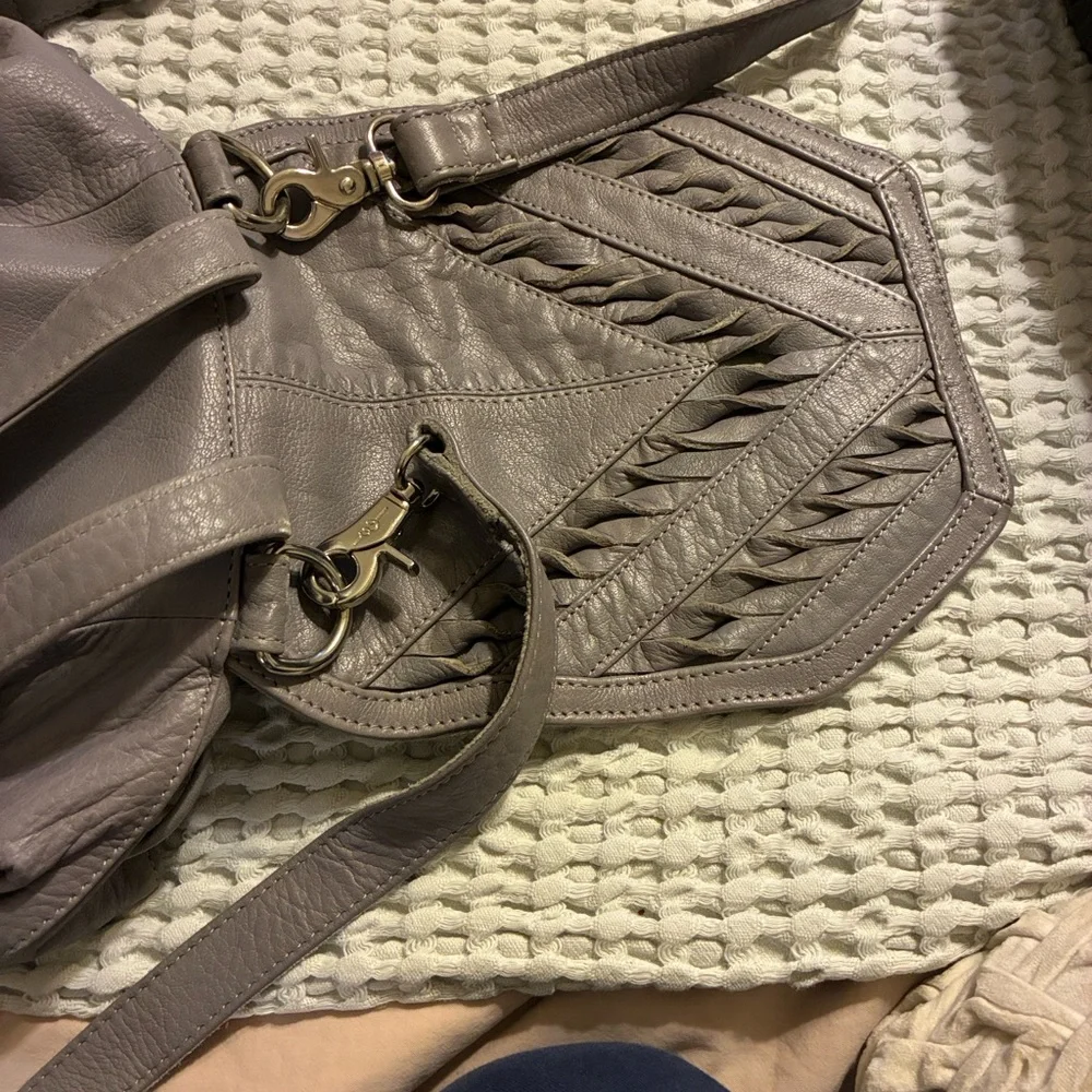 Elegant Day & Mood Gray Leather Backpack - Picture 15 of 15